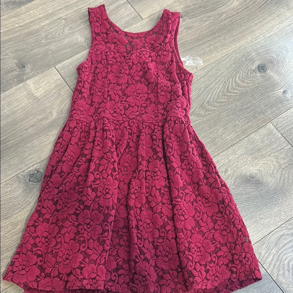 Abercrombie Kids Red A-Line Dress Sleeveless Scoop Neck